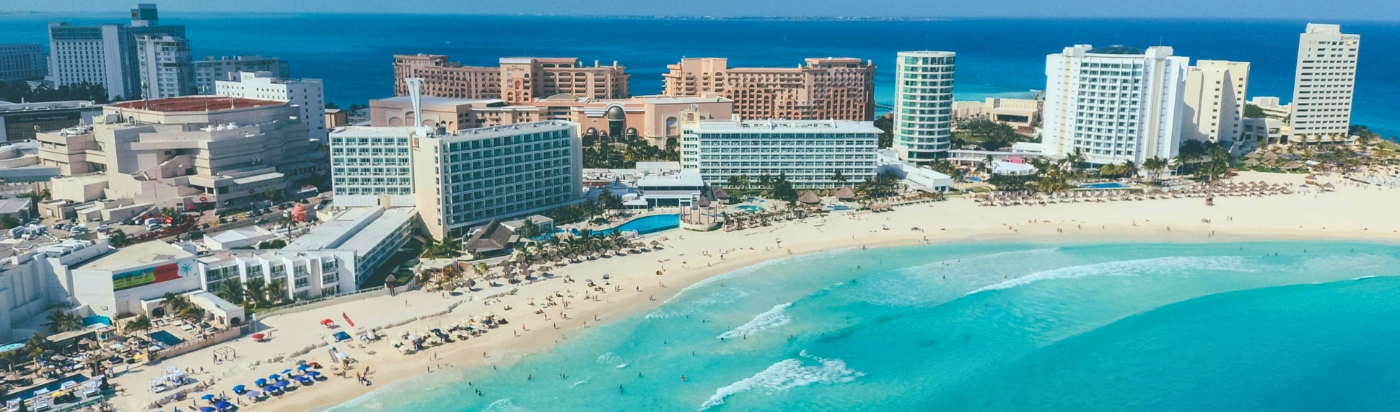Aerial View of Cancun's Hotel Zone